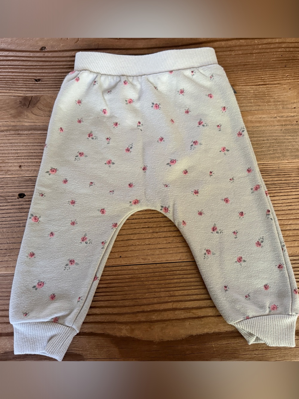 Baby Cream Floral Jogger Sweatpants